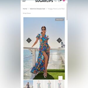 Sugarlips Floral Lunar Maxi Wrap Dress